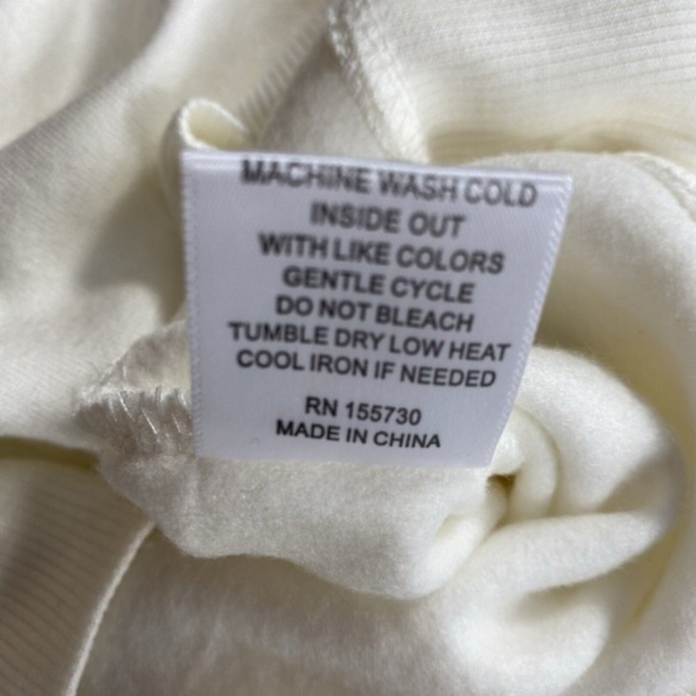 Jane Delancey  Embroidered Rigatoni Sweater Women M‎ Cream Italian Grandmacore - Picture 7 of 10